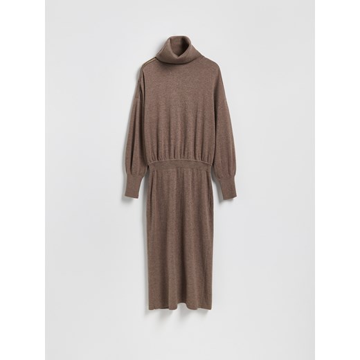 Reserved - Sukienka z wełną - brązowy ze sklepu Reserved w kategorii Sukienki - zdjęcie 187363601