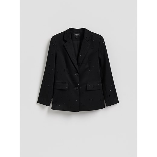 Reserved - Marynarka ze strasem - czarny ze sklepu Reserved w kategorii Kurtki damskie - zdjęcie 187363723