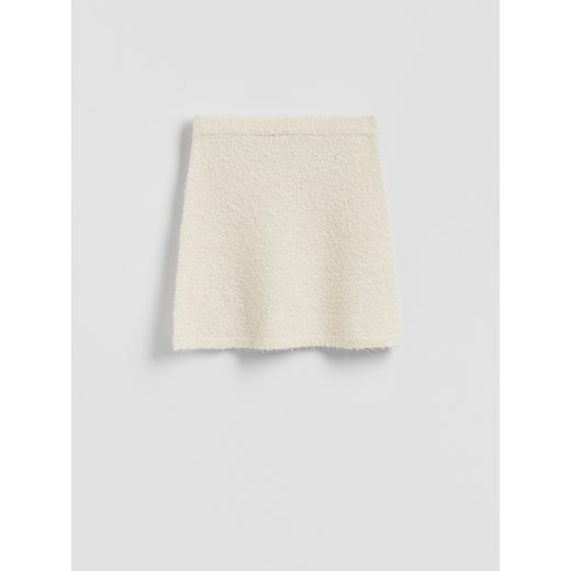 Reserved - Dzianinowa spódnica mini - kremowy ze sklepu Reserved w kategorii Spódnice - zdjęcie 187363744