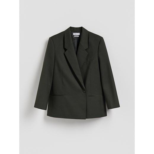 Reserved - Marynarka z wełną - zielony ze sklepu Reserved w kategorii Marynarki damskie - zdjęcie 187363801