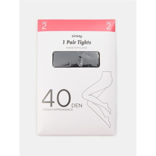 Sinsay - Gładkie rajstopy 40 DEN - czarny ze sklepu Sinsay w kategorii Rajstopy - zdjęcie 187364634