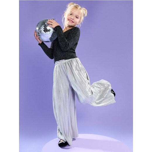 Sinsay - Eleganckie spodnie wide leg - srebrny ze sklepu Sinsay w kategorii Spodnie dziewczęce - zdjęcie 187364692