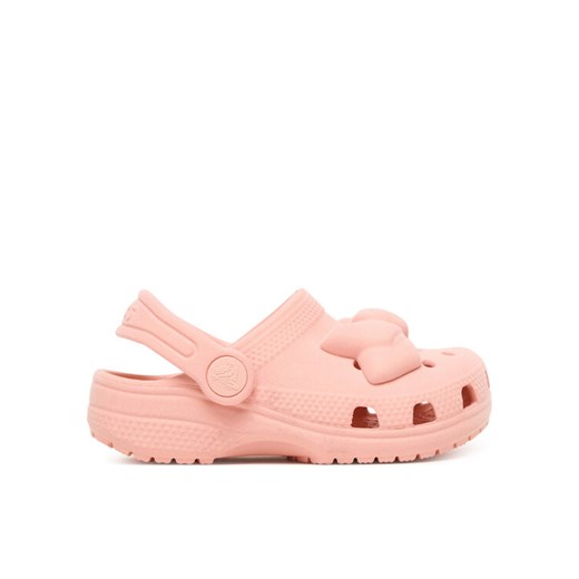 Klapki Crocs Toddler Classic Velvet Bow Clog 211887 Różowy ze sklepu eobuwie.pl w kategorii Klapki dziecięce - zdjęcie 187364704