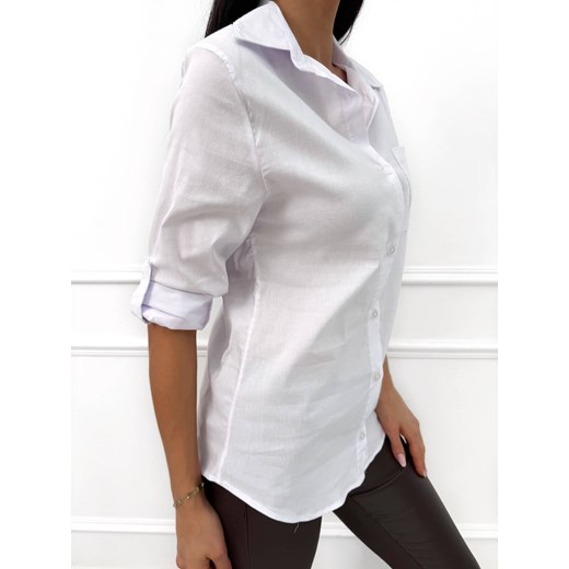 Biała Damska Koszula Slim Modnakiecka.pl 42 ModnaKiecka.pl
