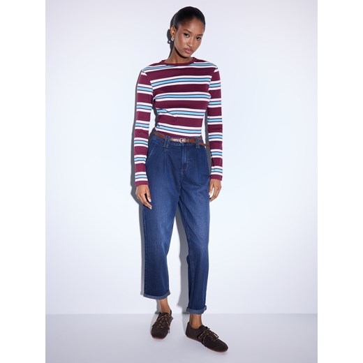 Mohito - Jeansy chino slim z paskiem - granatowy ze sklepu Mohito w kategorii Jeansy damskie - zdjęcie 187365944