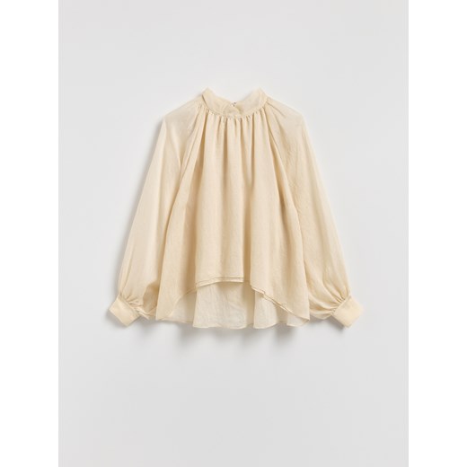 Reserved - Bluzka z lyocellem - złamana biel ze sklepu Reserved w kategorii Bluzki damskie - zdjęcie 187366152