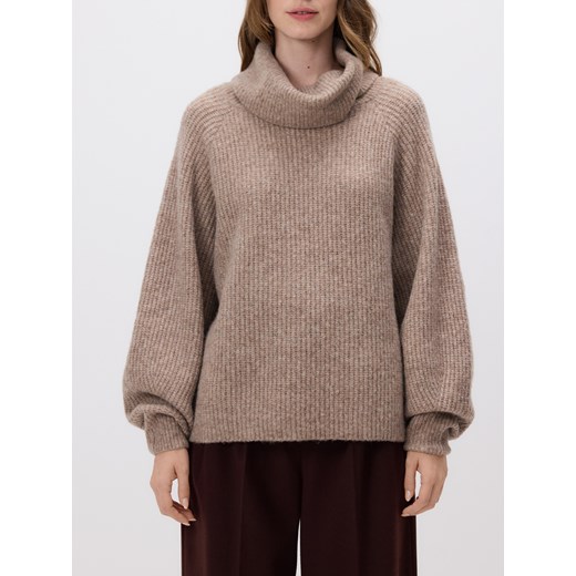 Reserved - Sweter z wełną - brązowy ze sklepu Reserved w kategorii Swetry damskie - zdjęcie 187366211