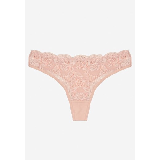 Różowe Bawełniane Majtki Stringi z Koronką Ilwedana ze sklepu renee.pl w kategorii Majtki damskie - zdjęcie 187368343