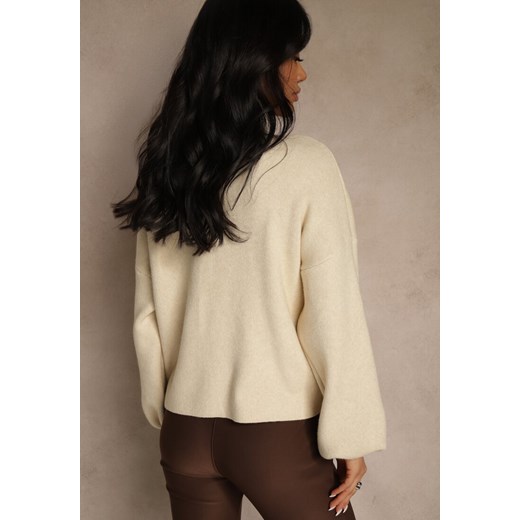 Jasnobeżowy Golf Ozdobiony Ściągaczami Wedena Renee L renee.pl