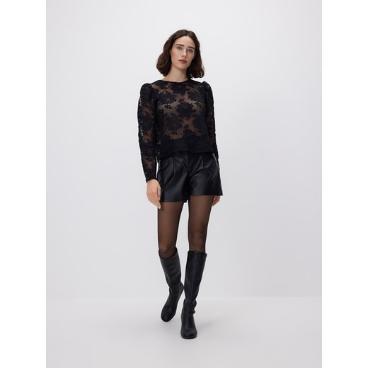 Reserved - Bluzka z haftem - czarny ze sklepu Reserved w kategorii Bluzki damskie - zdjęcie 187368461