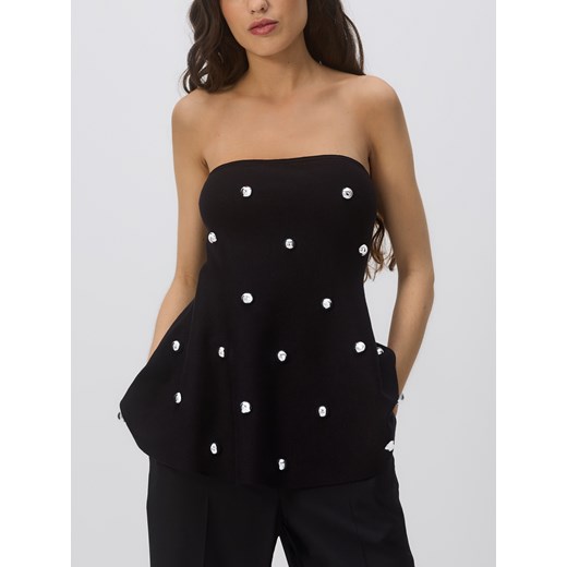 Reserved - Top z baskinką - czarny ze sklepu Reserved w kategorii Bluzki damskie - zdjęcie 187368513