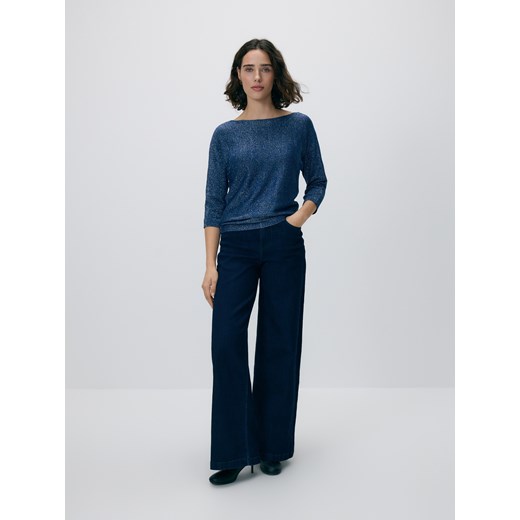 Reserved - Sweter z metalizowaną nitką - niebieski ze sklepu Reserved w kategorii Swetry damskie - zdjęcie 187368733