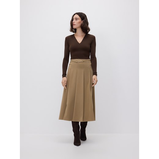 Reserved - Plisowana spódnica - beżowy ze sklepu Reserved w kategorii Spódnice - zdjęcie 187368762