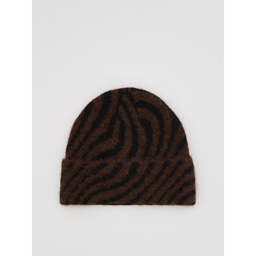 Reserved - Czapka beanie - ciemnobrązowy ze sklepu Reserved w kategorii Czapki zimowe damskie - zdjęcie 187369710