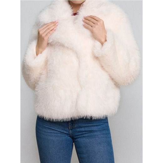 Sinsay - Sztuczne futro - kremowy ze sklepu Sinsay w kategorii Futra damskie - zdjęcie 187370303