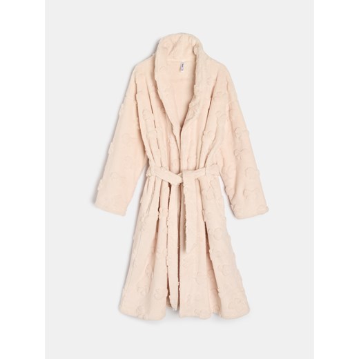 Sinsay - Szlafrok ze wzorkiem z kokardy - kremowy Sinsay L/XL Sinsay