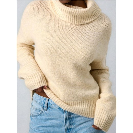 Sinsay - Klasyczny golf z domieszką wełny - kremowy ze sklepu Sinsay w kategorii Swetry damskie - zdjęcie 187371780
