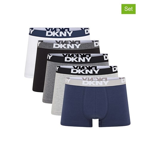DKNY Bokserki (5 par) w kolorze czarno-szaro-białym M wyprzedaż Limango Polska