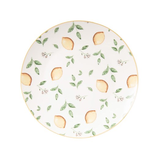 Clayre &amp; Eef Talerz śniadaniowy w kolorze żółto-zielonym - Ø 20 cm ze sklepu Limango Polska w kategorii Naczynia - zdjęcie 187372302