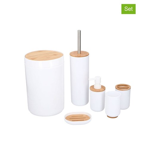 Alpina 6-częściowy zestaw łazienkowy w kolorze białym ze sklepu Limango Polska w kategorii Dozowniki do mydła - zdjęcie 187372872