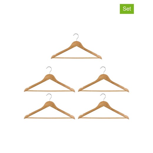 Alpina Wieszaki (5 szt.) w kolorze jasnobrązowym - 44 x 23 cm ze sklepu Limango Polska w kategorii Szafy - zdjęcie 187372911