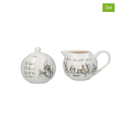 Mikasa 2-częściowy zestaw &quot;Alice In Wonderland&quot; w kolorze biało-czarnym ze sklepu Limango Polska w kategorii Dzbanki i zaparzacze - zdjęcie 187373140