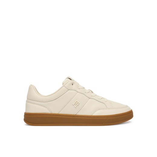 Sneakersy Tommy Hilfiger Th Heritage Court Sneaker Ltr FW0FW09028 Écru ze sklepu eobuwie.pl w kategorii Buty sportowe damskie - zdjęcie 187373401