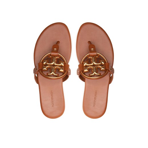 Japonki Tory Burch Miller 136593 Brązowy ze sklepu eobuwie.pl w kategorii Klapki damskie - zdjęcie 187373424