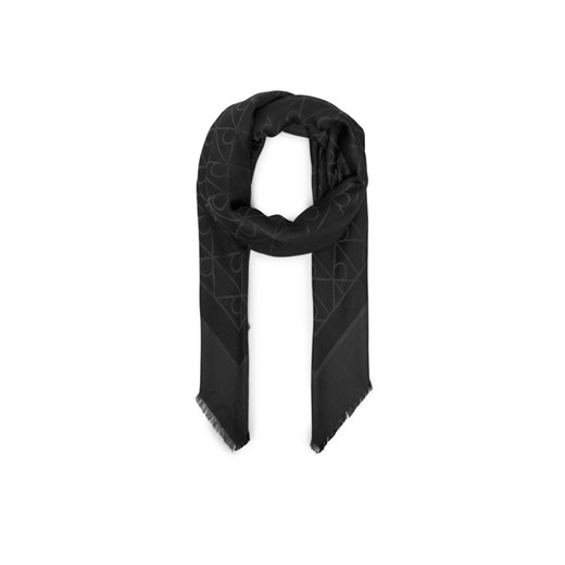 Chusta Calvin Klein Emblem Aop Tonal LV04D8063G Czarny ze sklepu eobuwie.pl w kategorii Szaliki i chusty damskie - zdjęcie 187373432