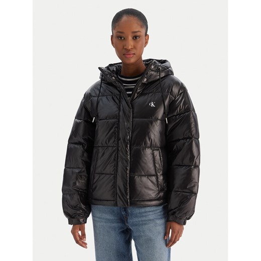 Calvin Klein Jeans Kurtka zimowa LV047D505G Czarny Relaxed Fit ze sklepu MODIVO w kategorii Kurtki damskie - zdjęcie 187373901
