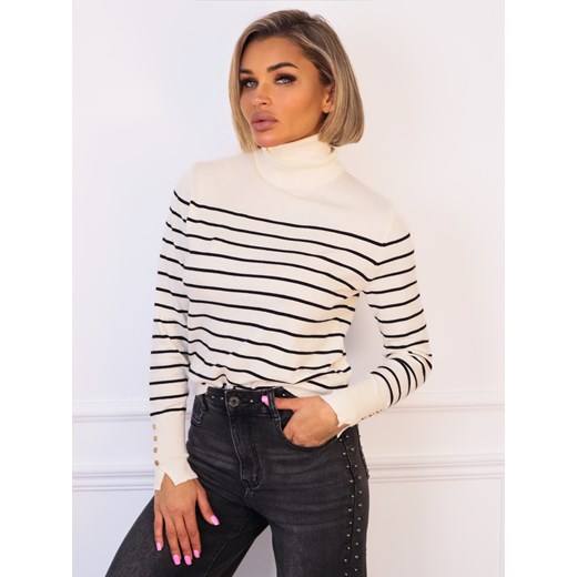 SWETER W PASKI Z GOLFEM - EKRI ze sklepu olika.com.pl w kategorii Swetry damskie - zdjęcie 187374394