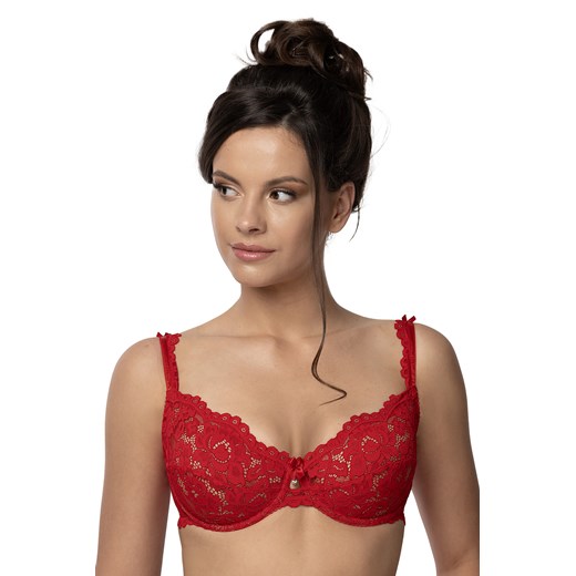 Biustonosz miękki Róża Newia czerwony ze sklepu kontri.pl w kategorii Biustonosze - zdjęcie 187374780