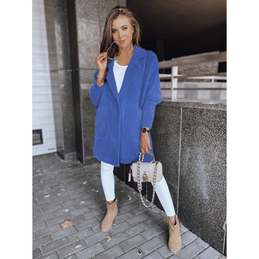 Płaszcz damski alpaka RITA II niebieski Dstreet NY0627z ze sklepu DSTREET.PL w kategorii Płaszcze damskie - zdjęcie 187376032