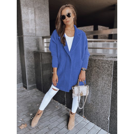 Płaszcz damski alpaka RITA II niebieski Dstreet NY0627z Dstreet Uniwersalny okazja DSTREET.PL