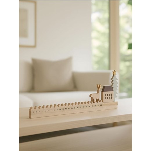 Sinsay - Dekoracyjny kalendarz adwentowy z motywem renifera i choinki - wielobarwny ze sklepu Sinsay w kategorii Dekoracje bożonarodzeniowe - zdjęcie 187376150