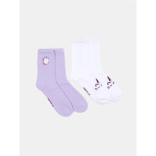 Sinsay - Skarpetki 2 pack Pusheen The Cat - wielobarwny ze sklepu Sinsay w kategorii Skarpetki damskie - zdjęcie 187376153