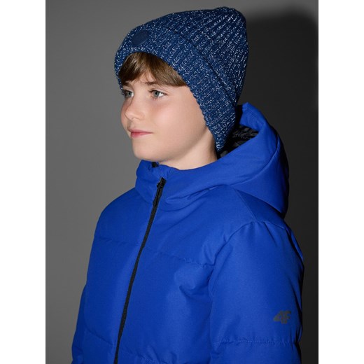 Chłopięca czapka odblaskowa 4F 4FJRAW25ACAPM0753 - niebieski ze sklepu Sportstylestory.com w kategorii Czapki dziecięce - zdjęcie 187376304