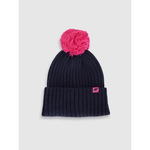 Dziecięca czapka z pomponem 4F 4FJRAW25ACAPU0745 - granatowa ze sklepu Sportstylestory.com w kategorii Czapki dziecięce - zdjęcie 187376333