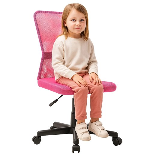Różowy fotel obrotowy młodzieżowy K5-N33 ze sklepu Edinos.pl w kategorii Krzesła biurowe - zdjęcie 187376620