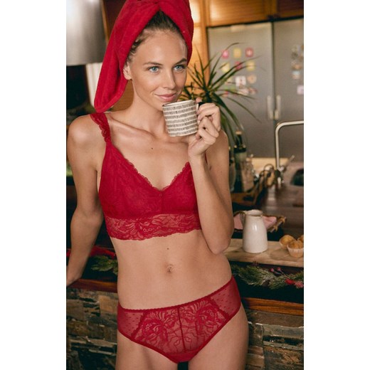 Czerwone koronkowe figi damskie midi CHRISTMAS 10798, Kolor czerwony, Rozmiar L, YSABEL MORA ze sklepu Primodo w kategorii Majtki damskie - zdjęcie 187376902