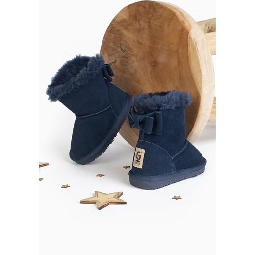 Gooce Skórzane botki zimowe &quot;Amak&quot; w kolorze granatowym ze sklepu Limango Polska w kategorii Buty zimowe dziecięce - zdjęcie 187376934