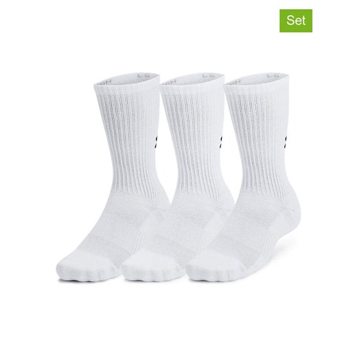 Under Armour Skarpety sportowe (3 pary) &quot;Crew&quot; w kolorze białym ze sklepu Limango Polska w kategorii Skarpetki męskie - zdjęcie 187377192