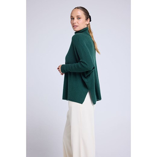 Maison Héritage Cashmere Kaszmirowy golf w kolorze ciemnozielonym Maison Héritage Cashmere S/M wyprzedaż Limango Polska