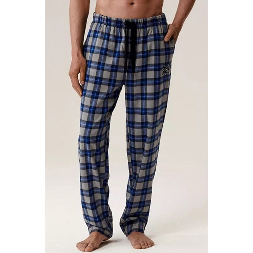Atlantic spodnie piżamowe w kratkę NMB-045-SZARY, Kolor szary-wzór, Rozmiar L, ATLANTIC ze sklepu Intymna w kategorii Piżamy męskie - zdjęcie 187377642