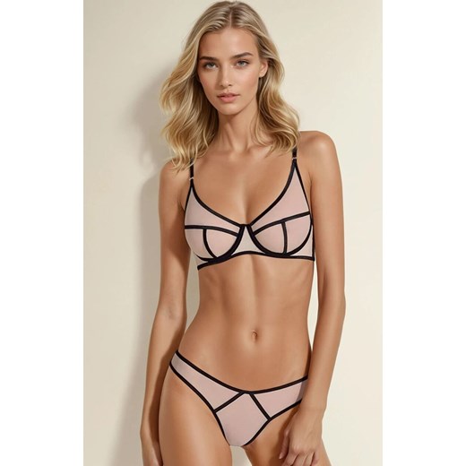 Beżowy komplet bielizny damskiej Serara set, Kolor beżowy, Rozmiar S/M, Passion ze sklepu Intymna w kategorii Komplety bielizny damskiej - zdjęcie 187377661
