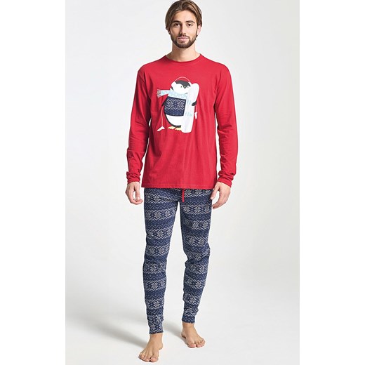 Męska piżama świąteczna z nadrukiem czerwona ALBANO, Kolor czerwono-granatowy, Rozmiar 2XL, Sorbetto ze sklepu Intymna w kategorii Piżamy męskie - zdjęcie 187377901
