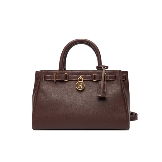 Torebka Tommy Hilfiger American Icon Mini Tote Leather AW0AW17926 Brązowy ze sklepu eobuwie.pl w kategorii Torebki damskie - zdjęcie 187378862