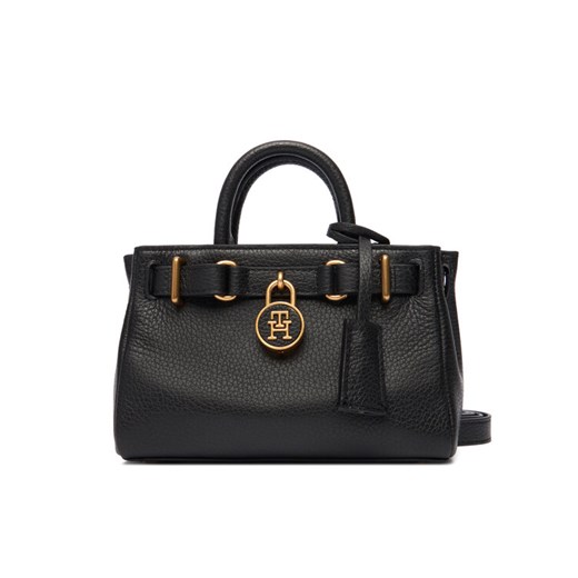 Torebka Tommy Hilfiger American Icon Micro Tote Leather AW0AW18167 Czarny ze sklepu eobuwie.pl w kategorii Torebki damskie - zdjęcie 187378900