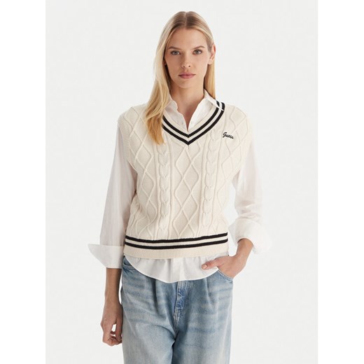 Guess Sweter V5GR00 Z3FB1 Biały Classic Fit ze sklepu MODIVO w kategorii Swetry damskie - zdjęcie 187379372