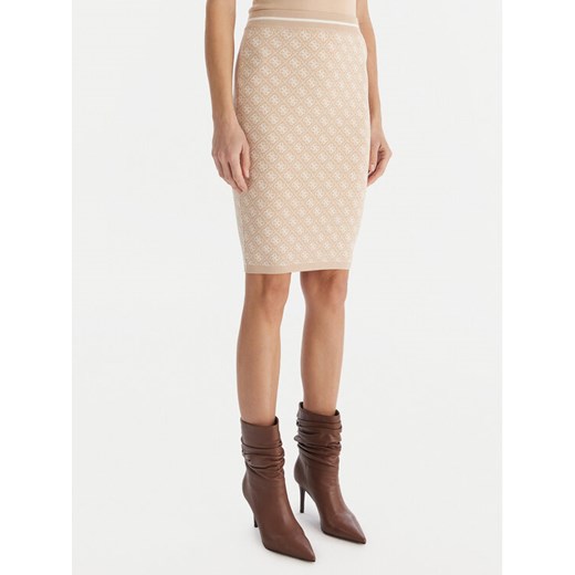 Guess Spódnica ołówkowa W4BD53 Z37K0 Beżowy Regular Fit ze sklepu MODIVO w kategorii Spódnice - zdjęcie 187379454